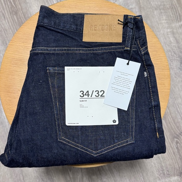 RE/DONE NWT Men’s Slim Fit Indigo Denim | Dark 05 Wash | Size 34 x 32 | 🔥 - Picture 10 of 14